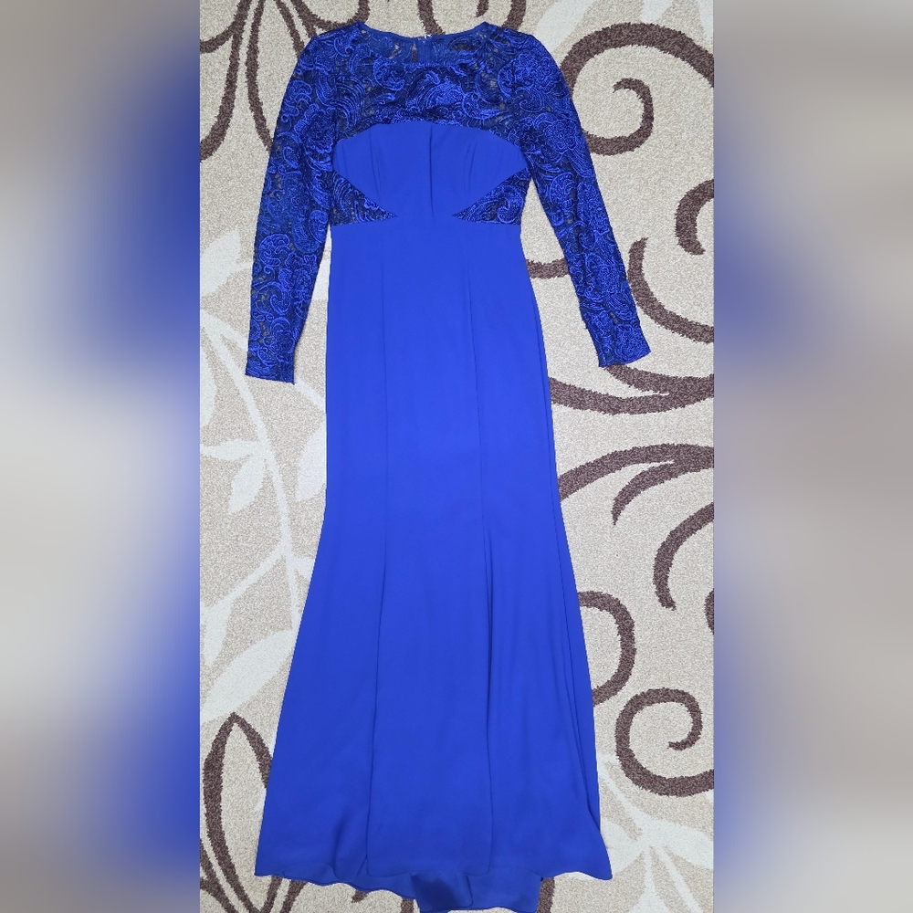 Royal Blue Lace Long Sleeve Dress